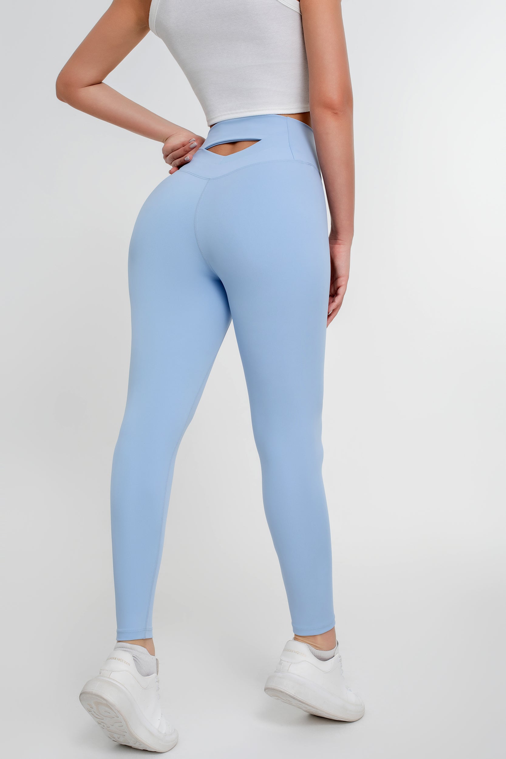 Pantalones deportivos de yoga de alta elasticidad de color sólido para mujer - Jeleey