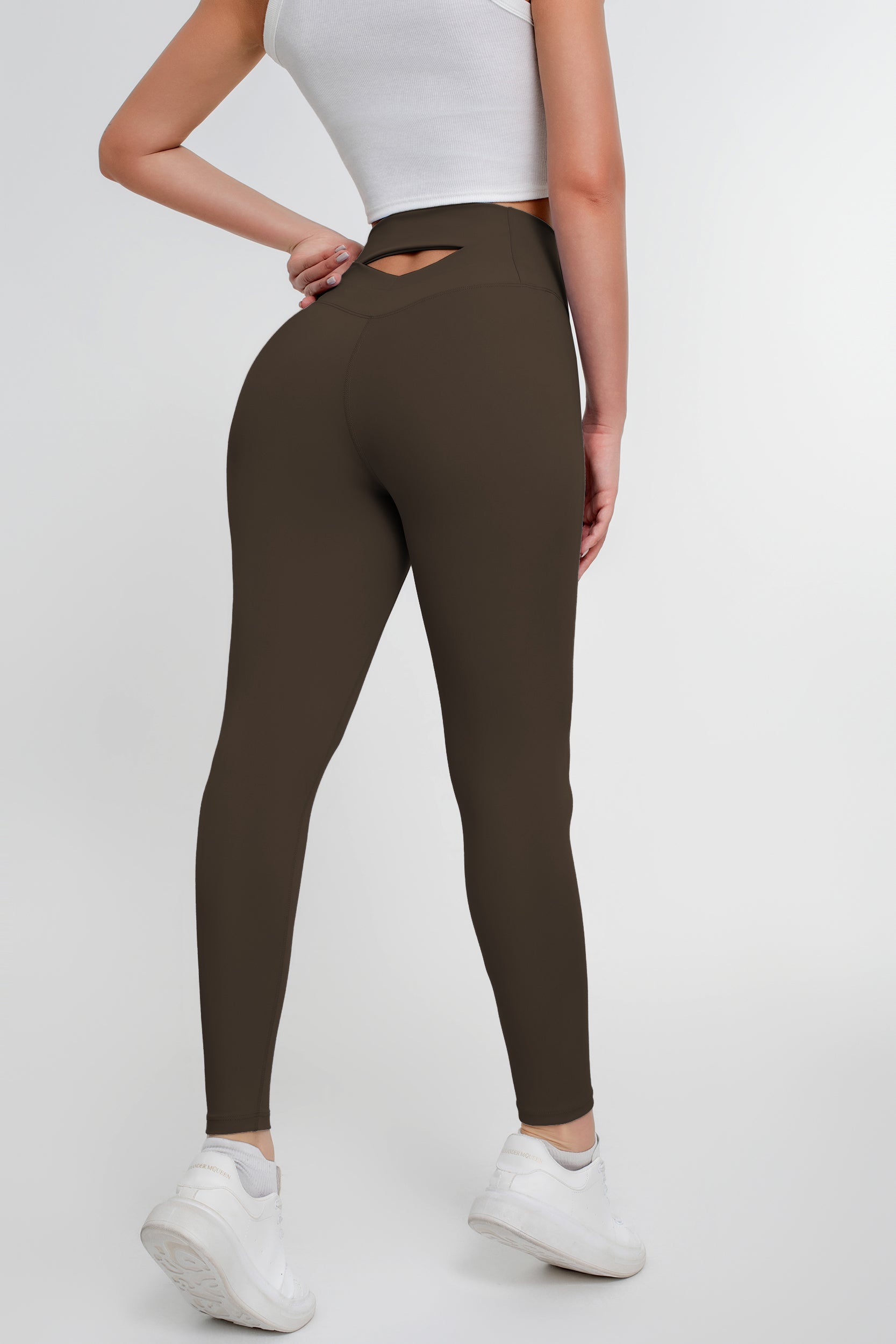 Pantalones deportivos de yoga de alta elasticidad de color sólido para mujer - Jeleey