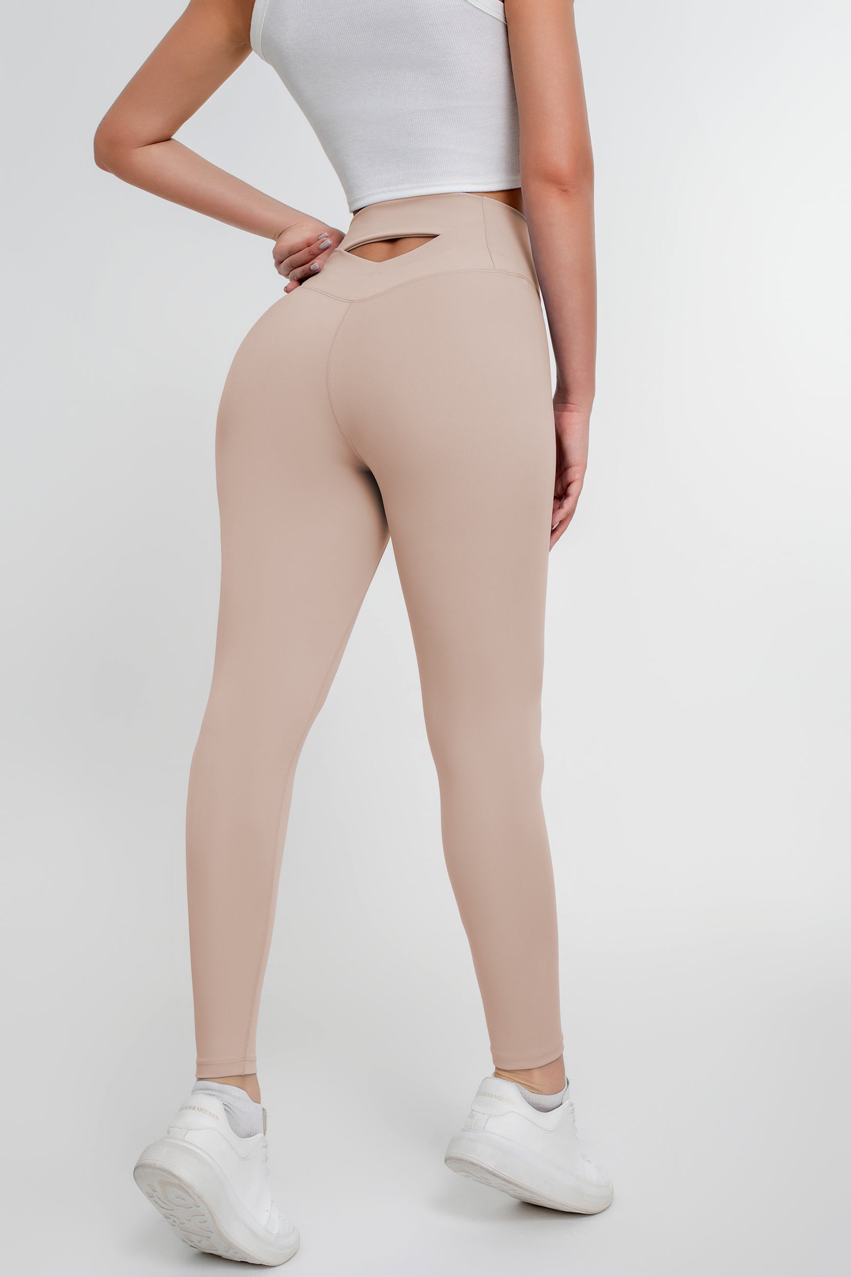 Pantalones deportivos de yoga de alta elasticidad de color sólido para mujer - Jeleey