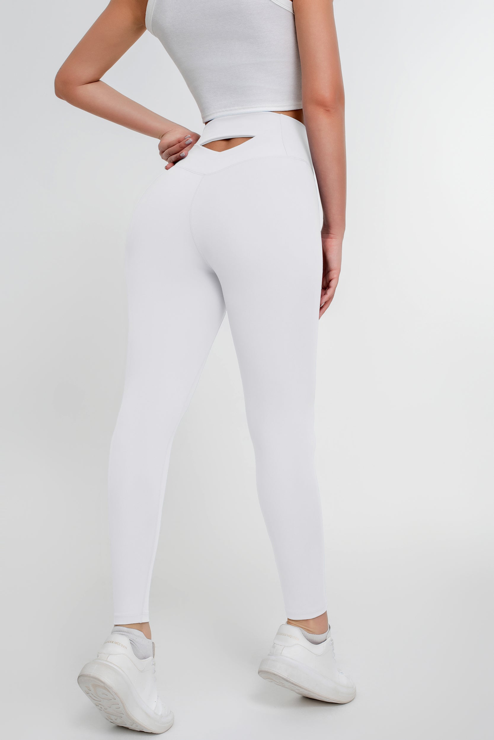 Pantalones deportivos de yoga de alta elasticidad de color sólido para mujer - Jeleey