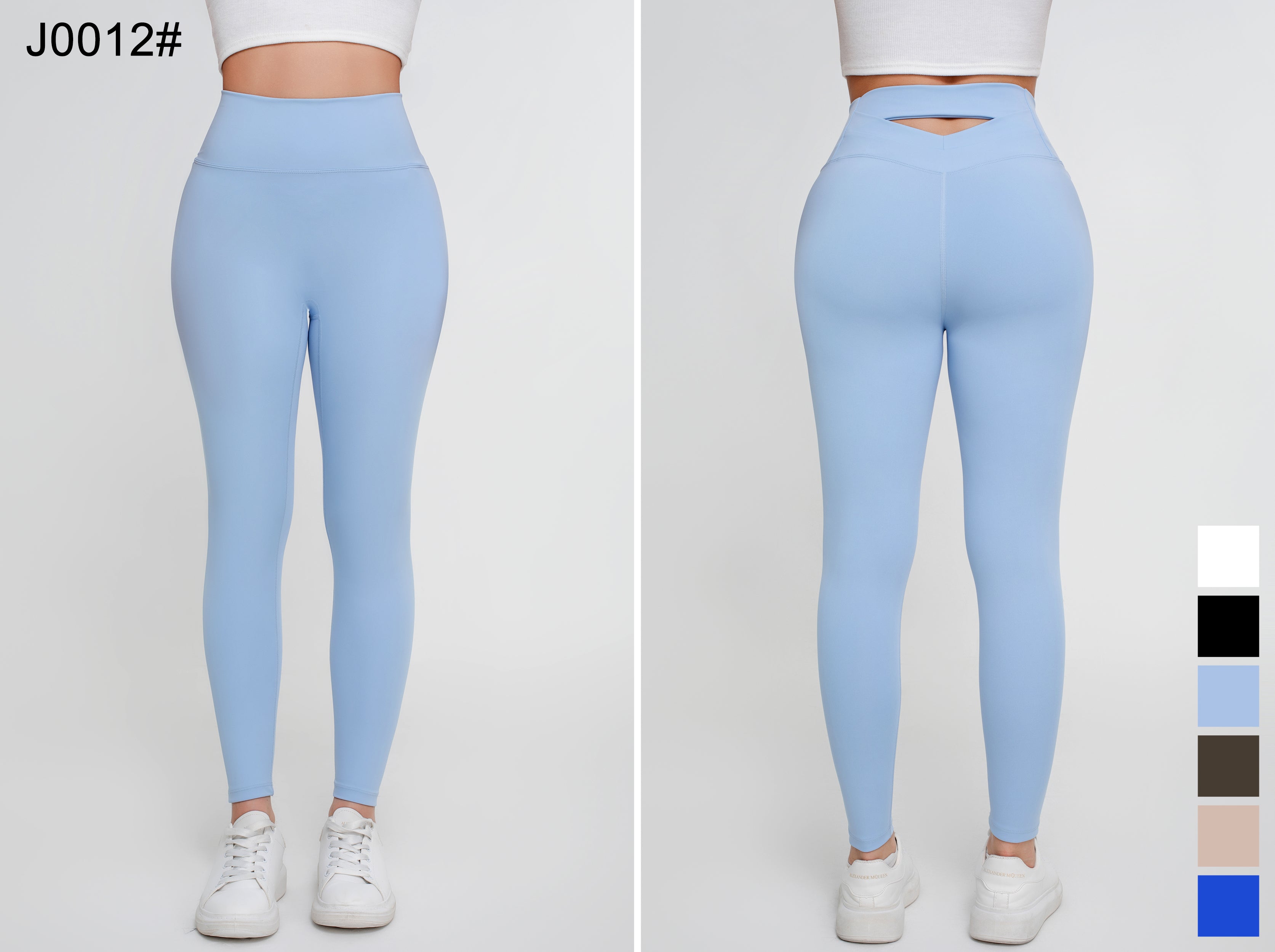Pantalones deportivos de yoga de alta elasticidad de color sólido para mujer - Jeleey