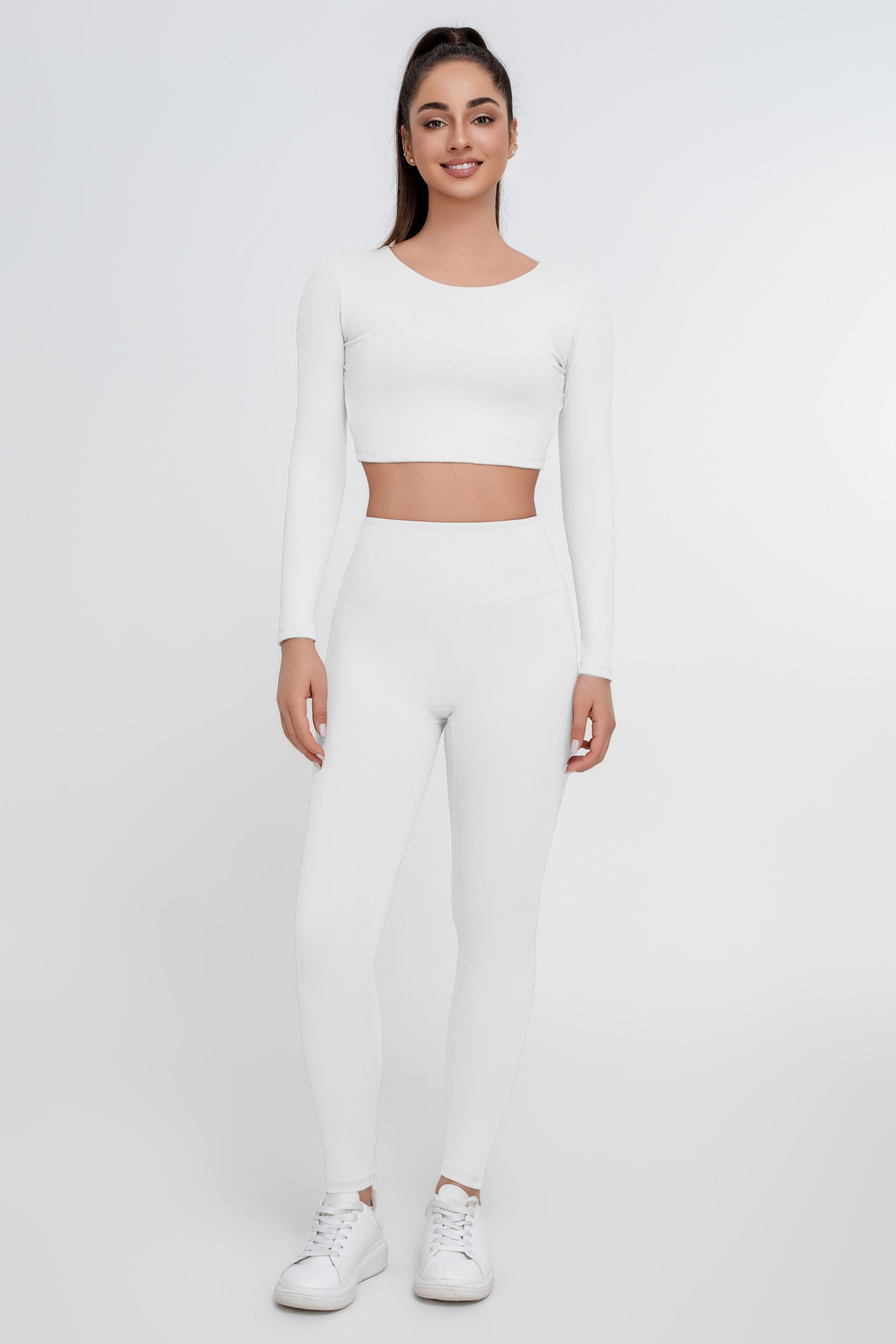 Traje deportivo de yoga sin espalda de color sólido para mujer - Jeleey