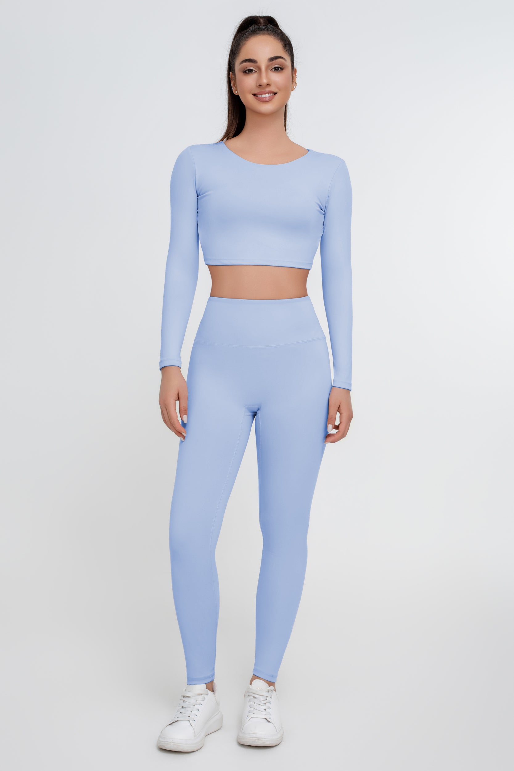 Traje deportivo de yoga sin espalda de color sólido para mujer - Jeleey