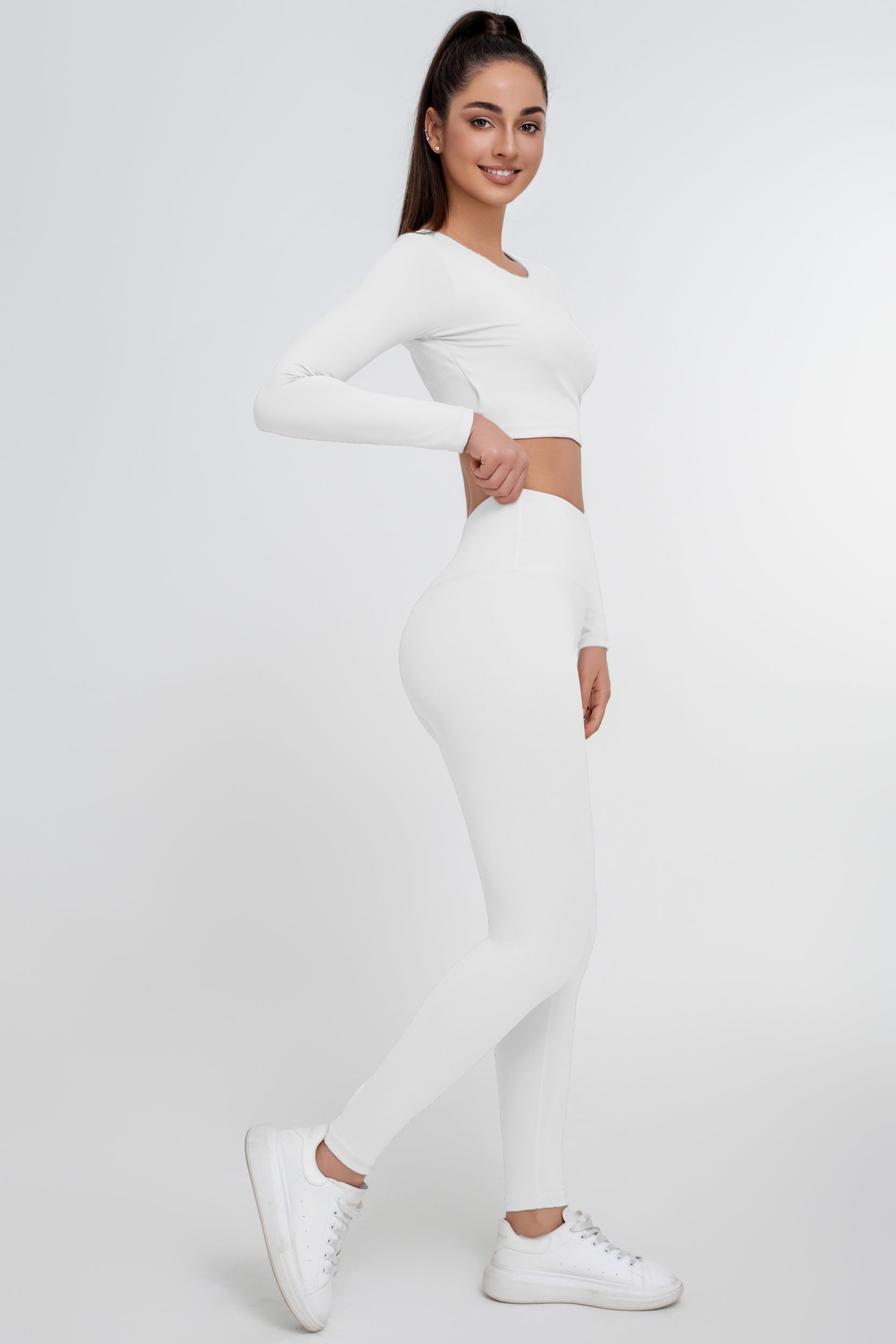 Traje deportivo de yoga sin espalda de color sólido para mujer - Jeleey