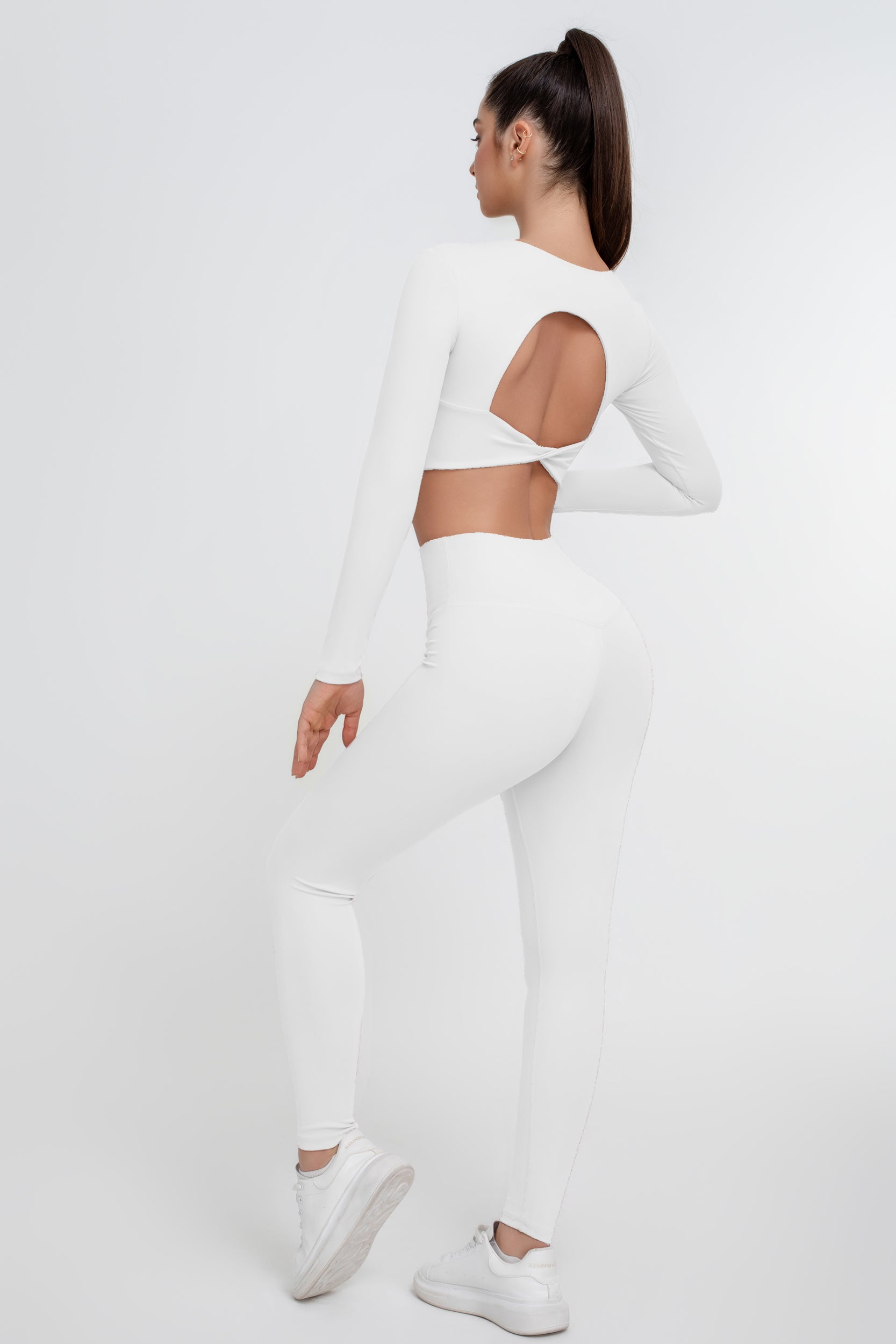 Traje deportivo de yoga sin espalda de color sólido para mujer - Jeleey