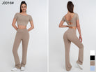 Traje ajustado con espalda cruzada para mujer - Jeleey