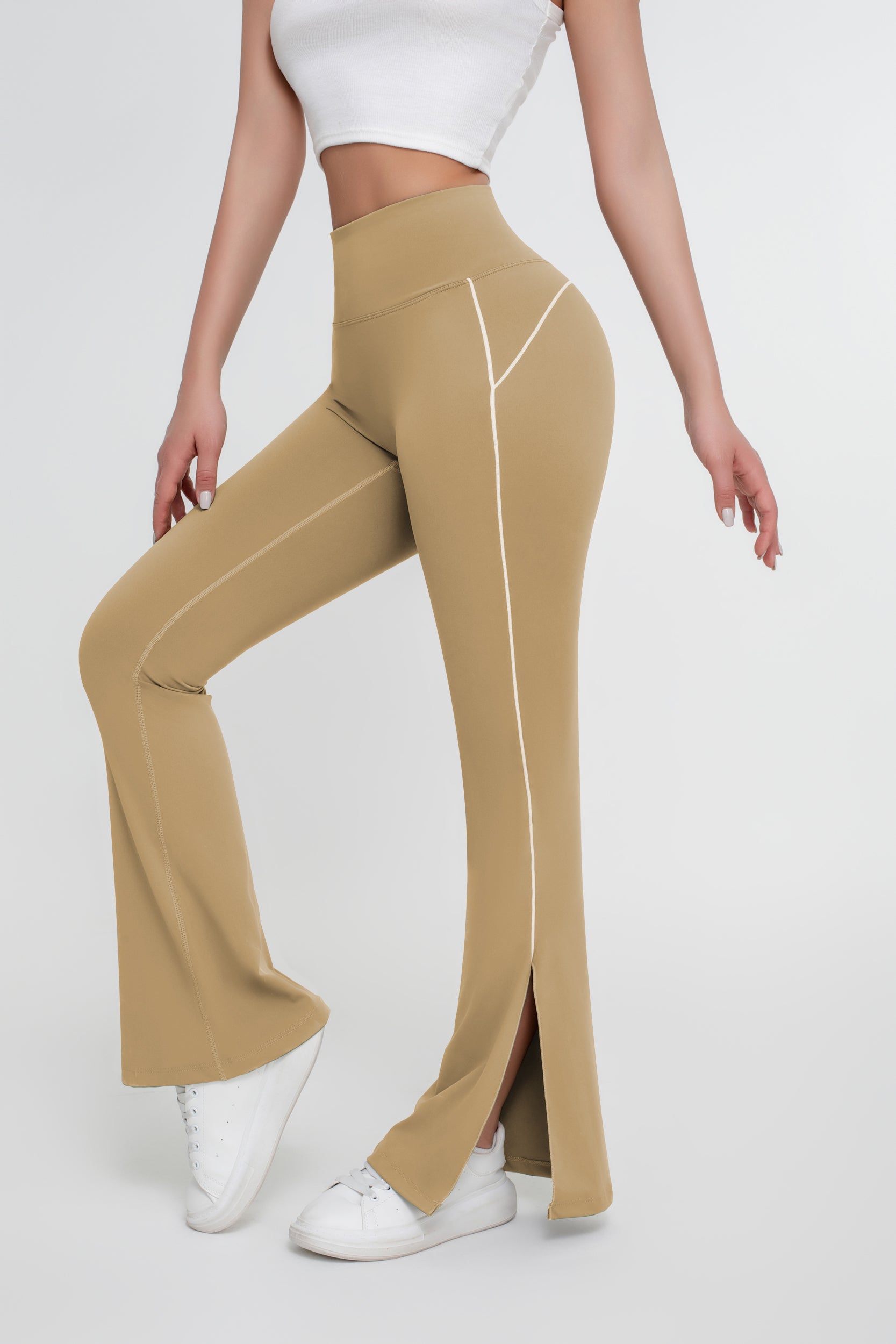 Pantalones ajustados de color liso para mujer - Jeleey
