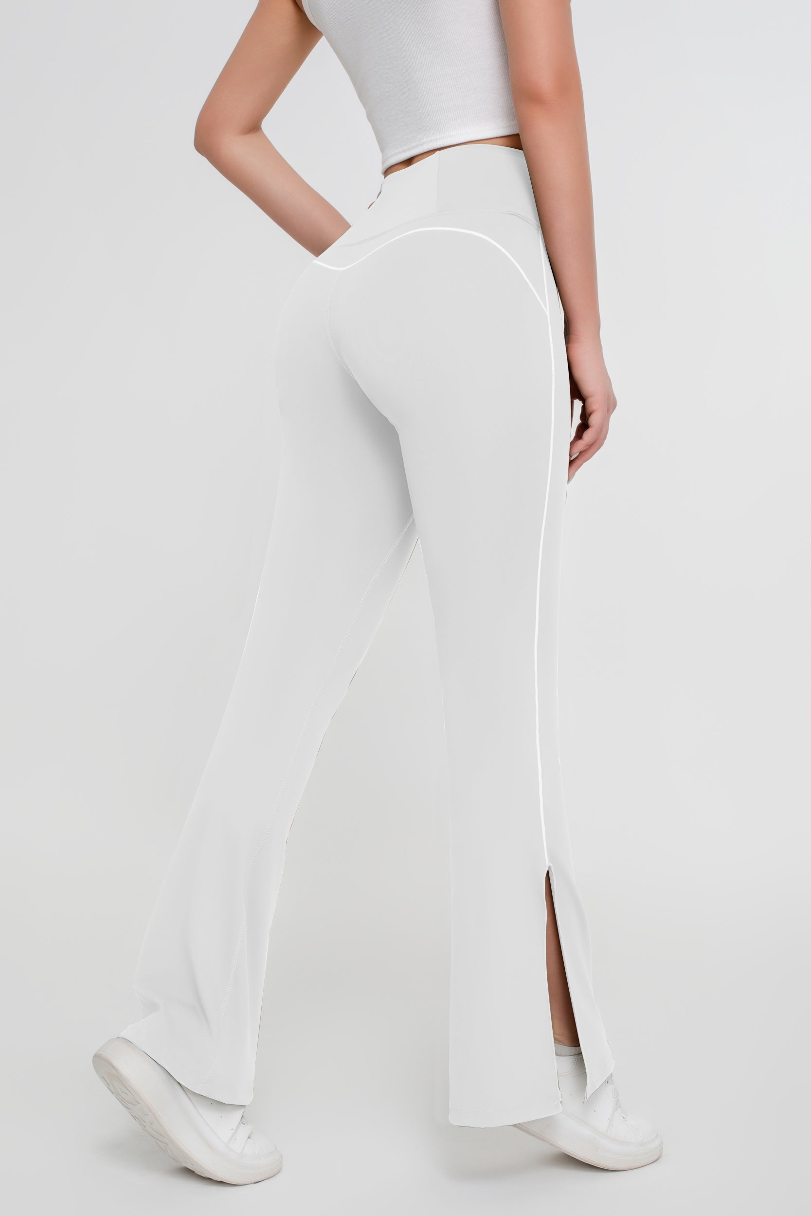 Pantalones ajustados de color liso para mujer - Jeleey