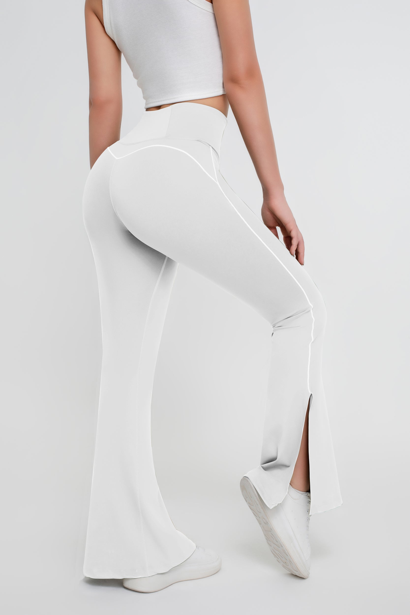 Pantalones ajustados de color liso para mujer - Jeleey
