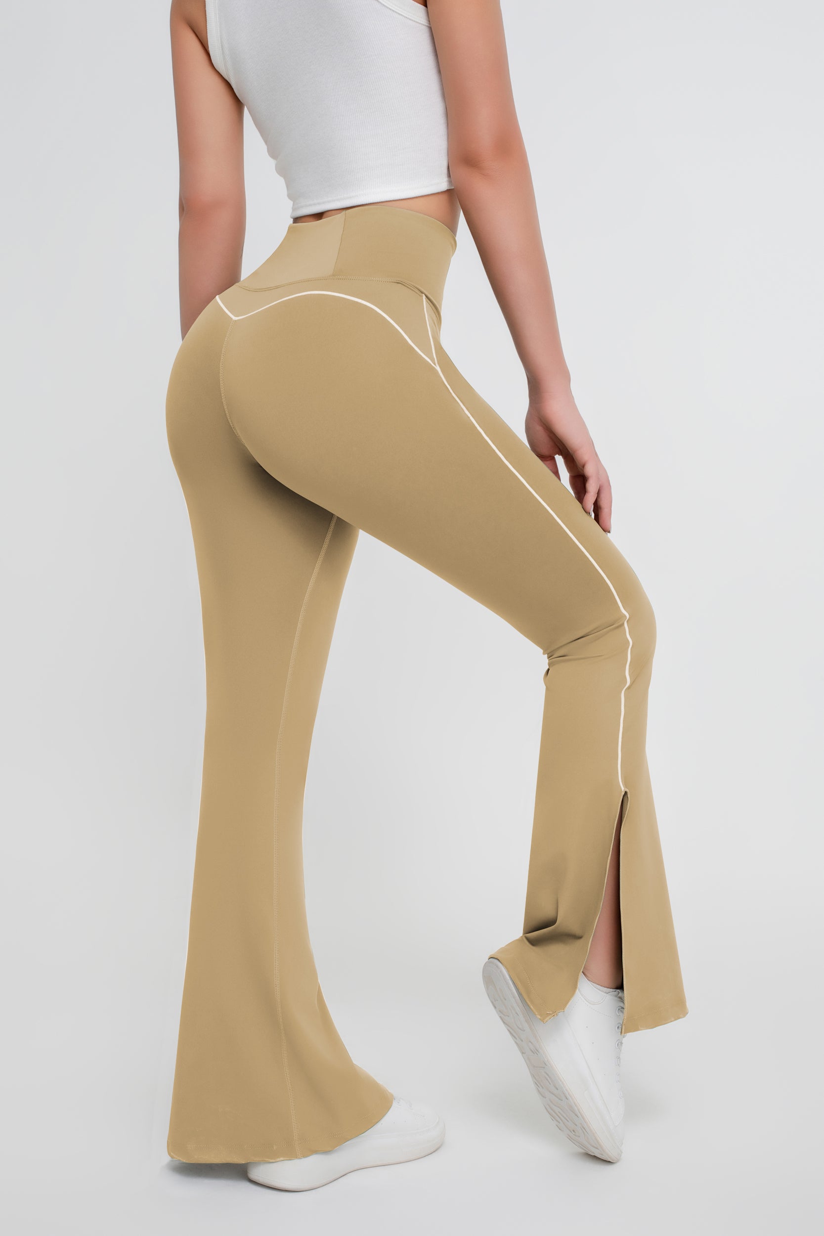 Pantalones ajustados de color liso para mujer - Jeleey