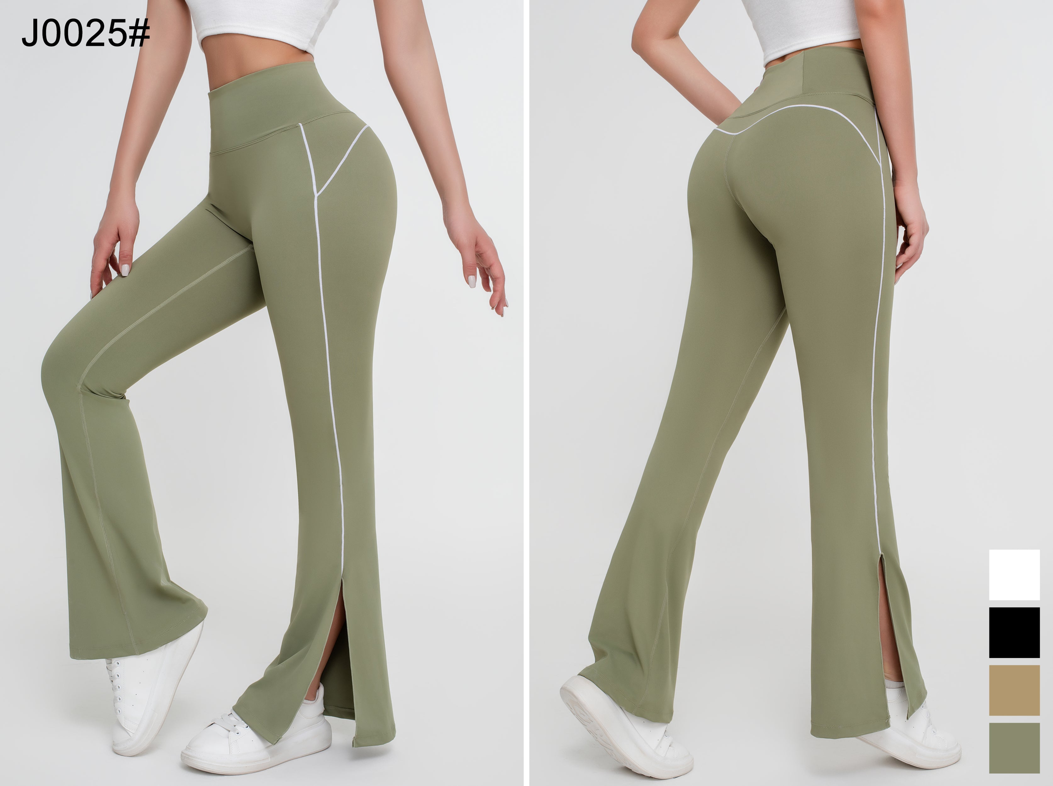 Pantalones ajustados de color liso para mujer - Jeleey