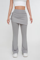 Pantalones deportivos acampanados de cintura alta con efecto lifting de cadera de dos piezas para mujer - Jeleey