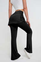 Pantalones deportivos acampanados de cintura alta con efecto lifting de cadera de dos piezas para mujer - Jeleey