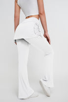 Pantalones deportivos acampanados de cintura alta con efecto lifting de cadera de dos piezas para mujer - Jeleey