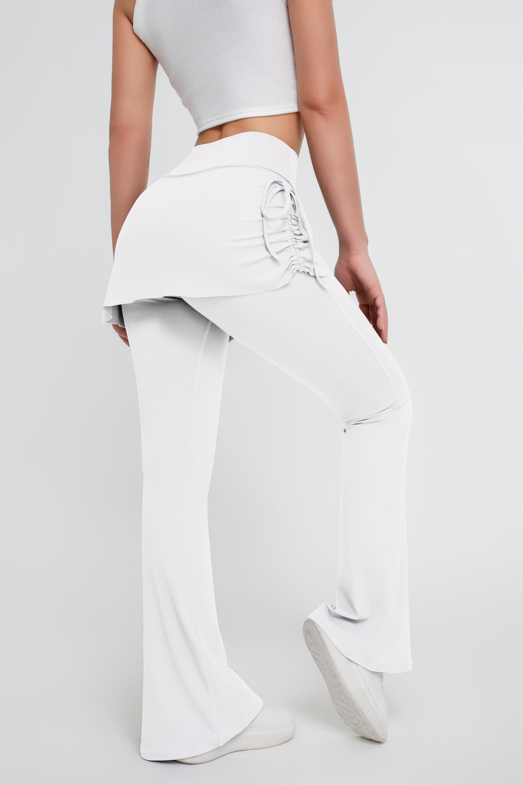 Pantalones deportivos acampanados de cintura alta con efecto lifting de cadera de dos piezas para mujer - Jeleey