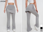 Pantalones deportivos acampanados de cintura alta con efecto lifting de cadera de dos piezas para mujer - Jeleey