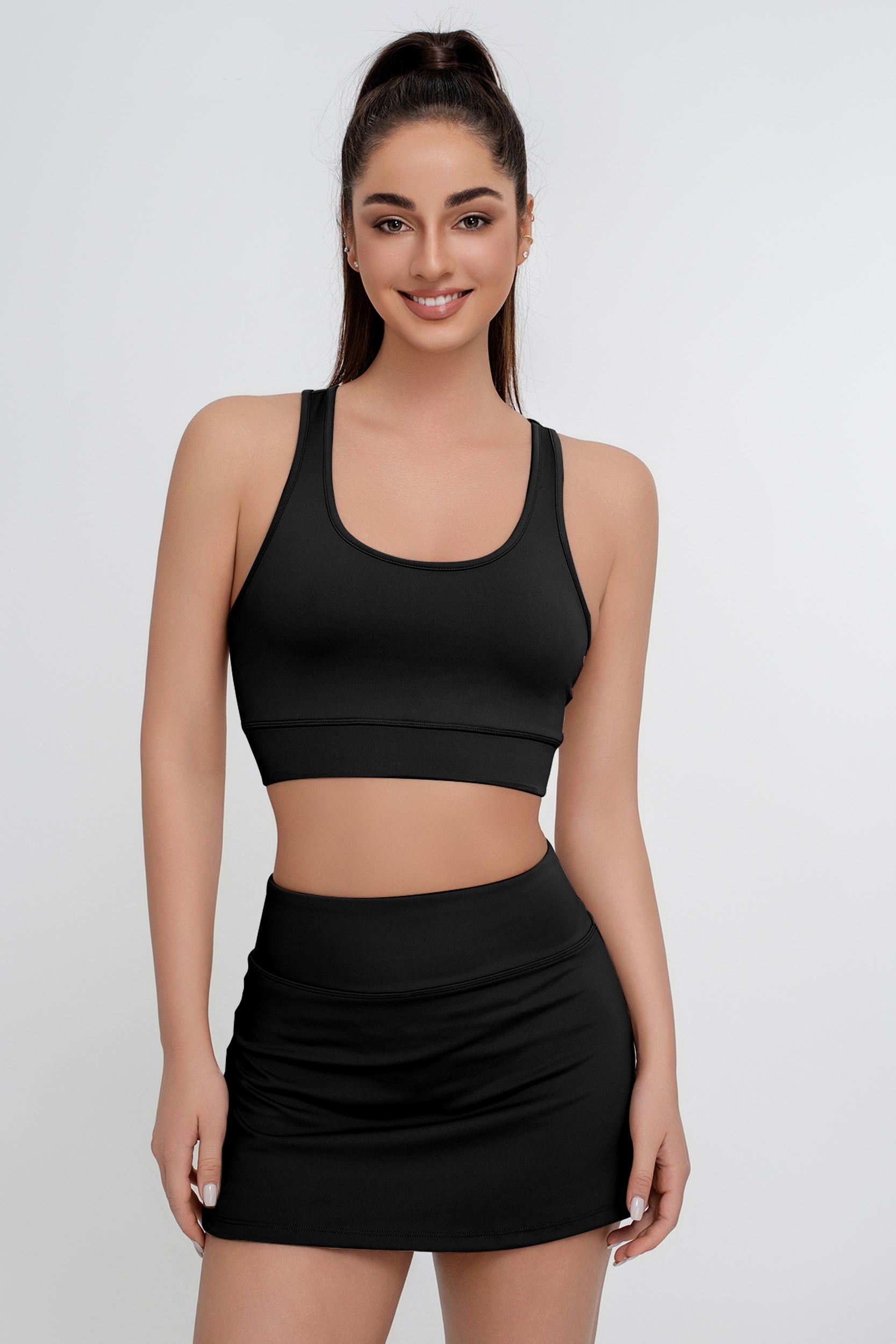 Traje de yoga deportivo de alta elasticidad de color sólido para mujer - Jeleey