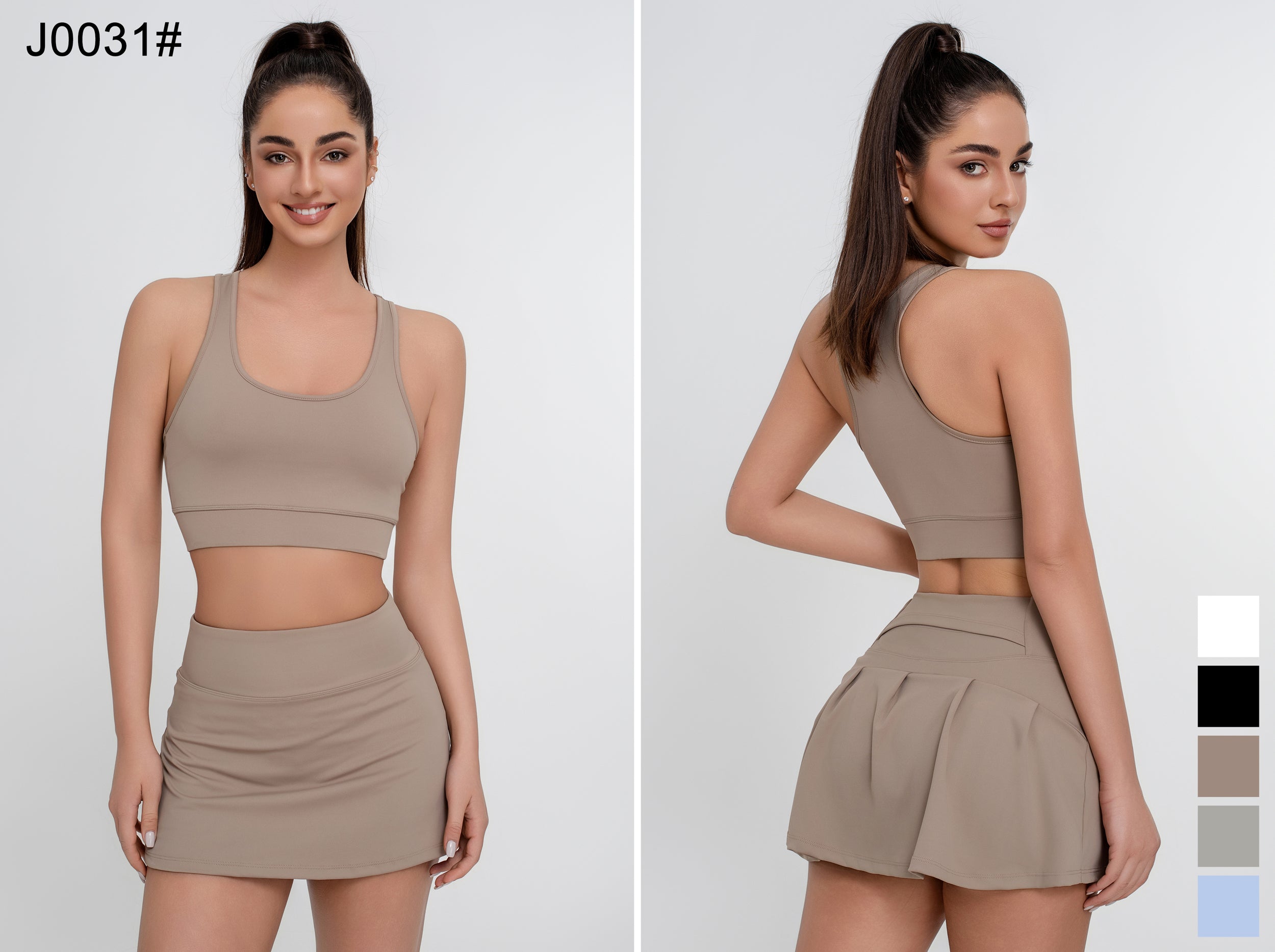 Traje de yoga deportivo de alta elasticidad de color sólido para mujer - Jeleey