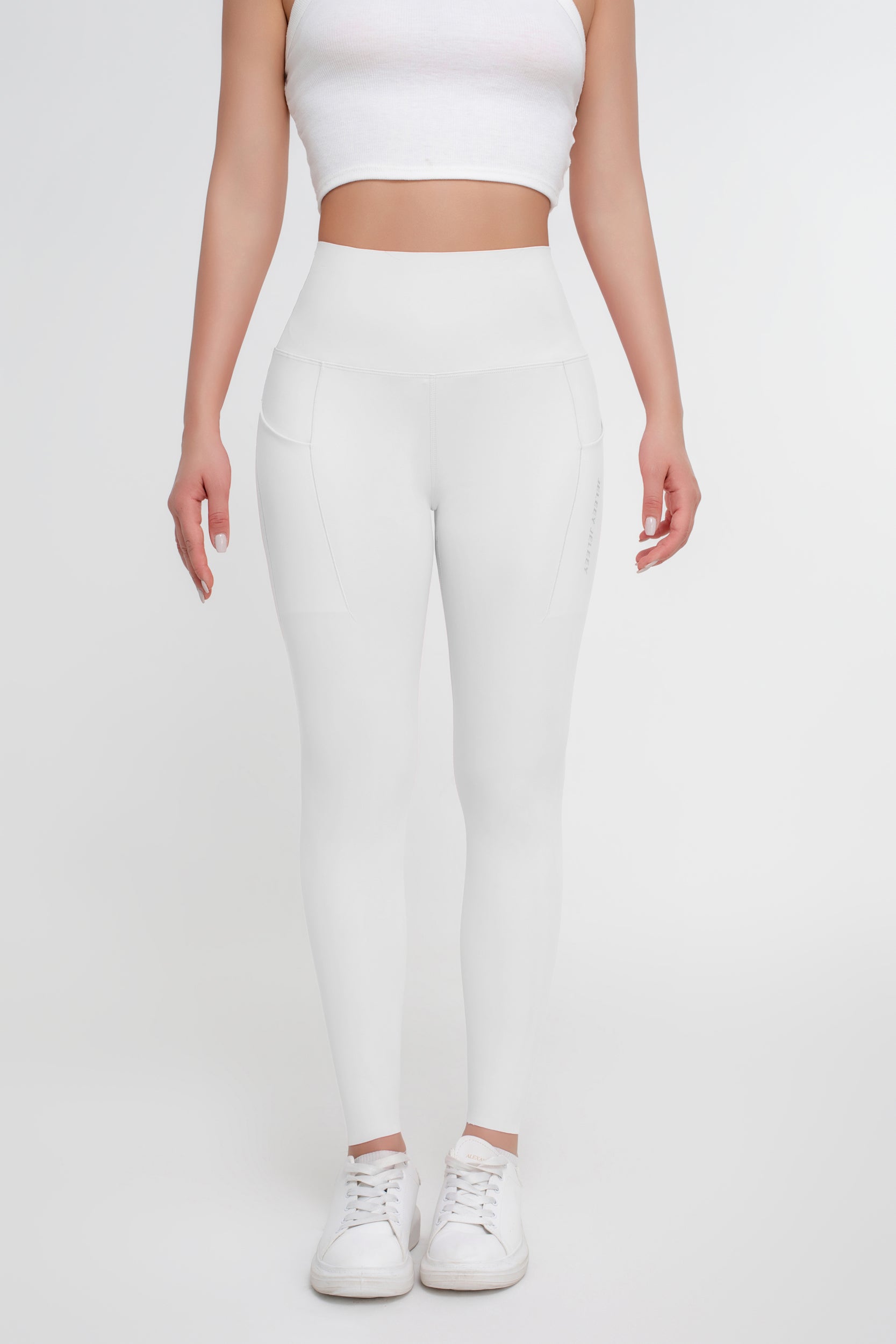 Pantalones de yoga de elevación a tope, alto bolsillo lateral elástico que adelgaza los pantalones deportivos de cintura alta - Jeleey