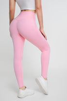 Pantalones de yoga de elevación a tope, alto bolsillo lateral elástico que adelgaza los pantalones deportivos de cintura alta - Jeleey