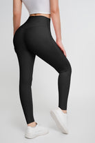 Pantalones de yoga de elevación a tope, alto bolsillo lateral elástico que adelgaza los pantalones deportivos de cintura alta - Jeleey