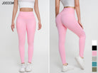 Pantalones de yoga de elevación a tope, alto bolsillo lateral elástico que adelgaza los pantalones deportivos de cintura alta - Jeleey