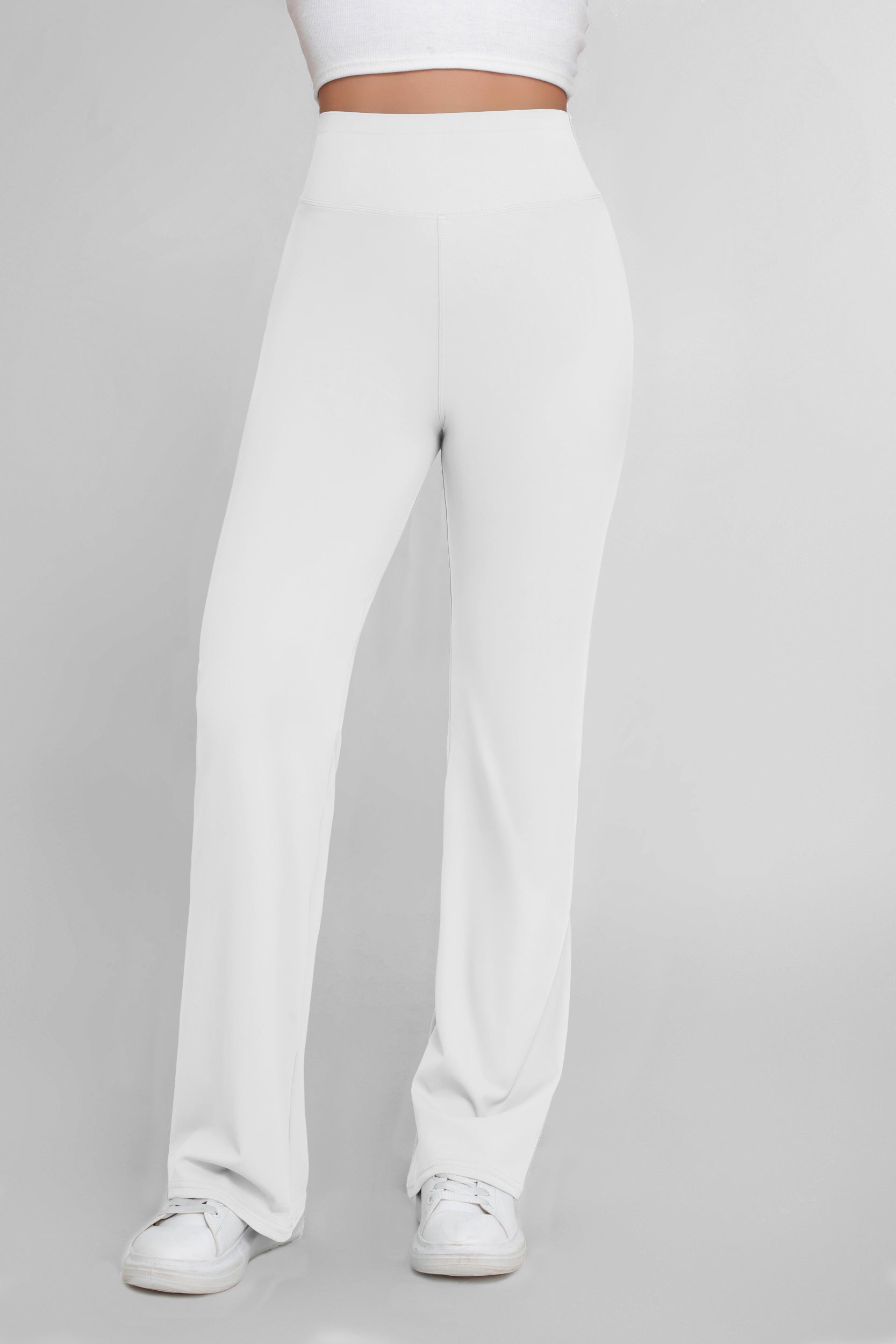 Pantalones de yoga deportivos de alta elasticidad de color sólido para mujer, pantalones acampanados - Jeleey