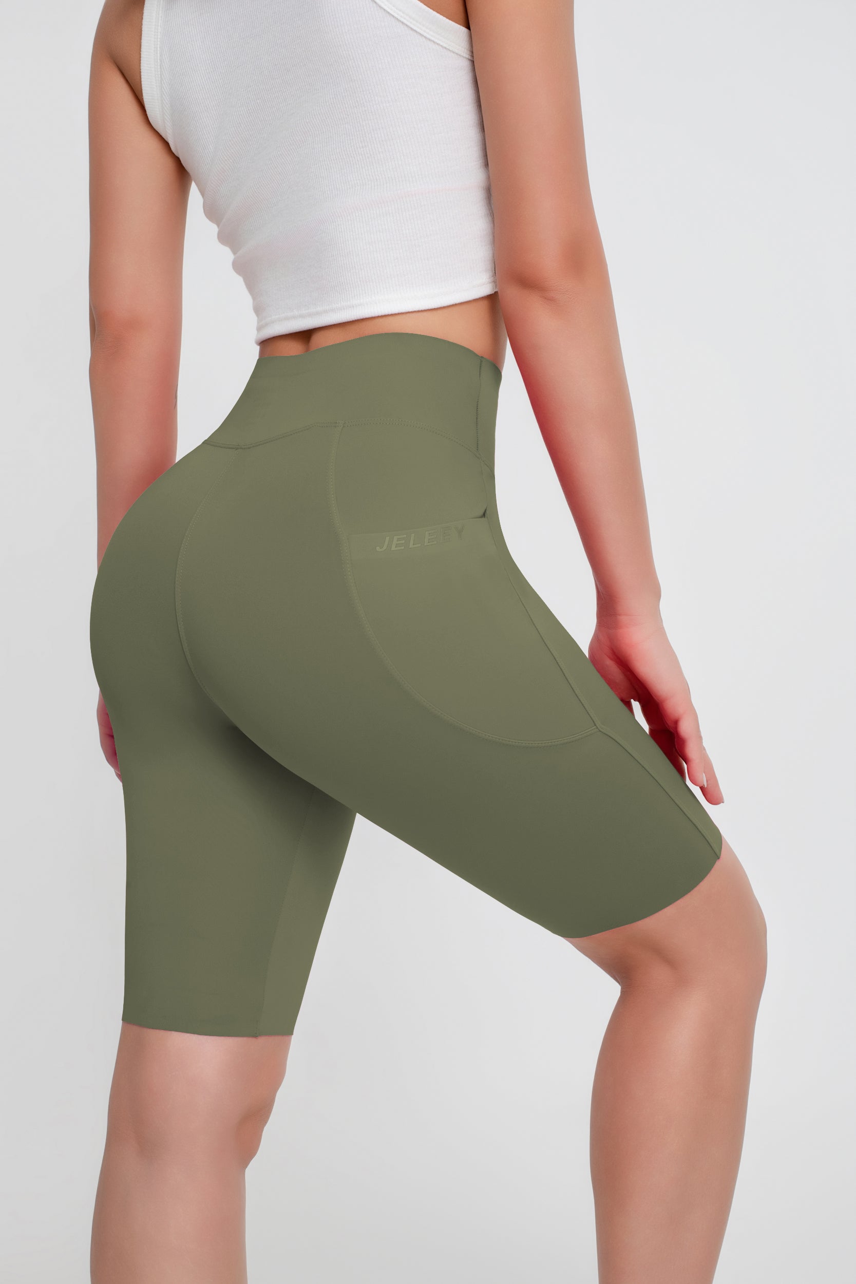 Leggings elásticos de color liso que realzan la cadera para mujer - Jeleey