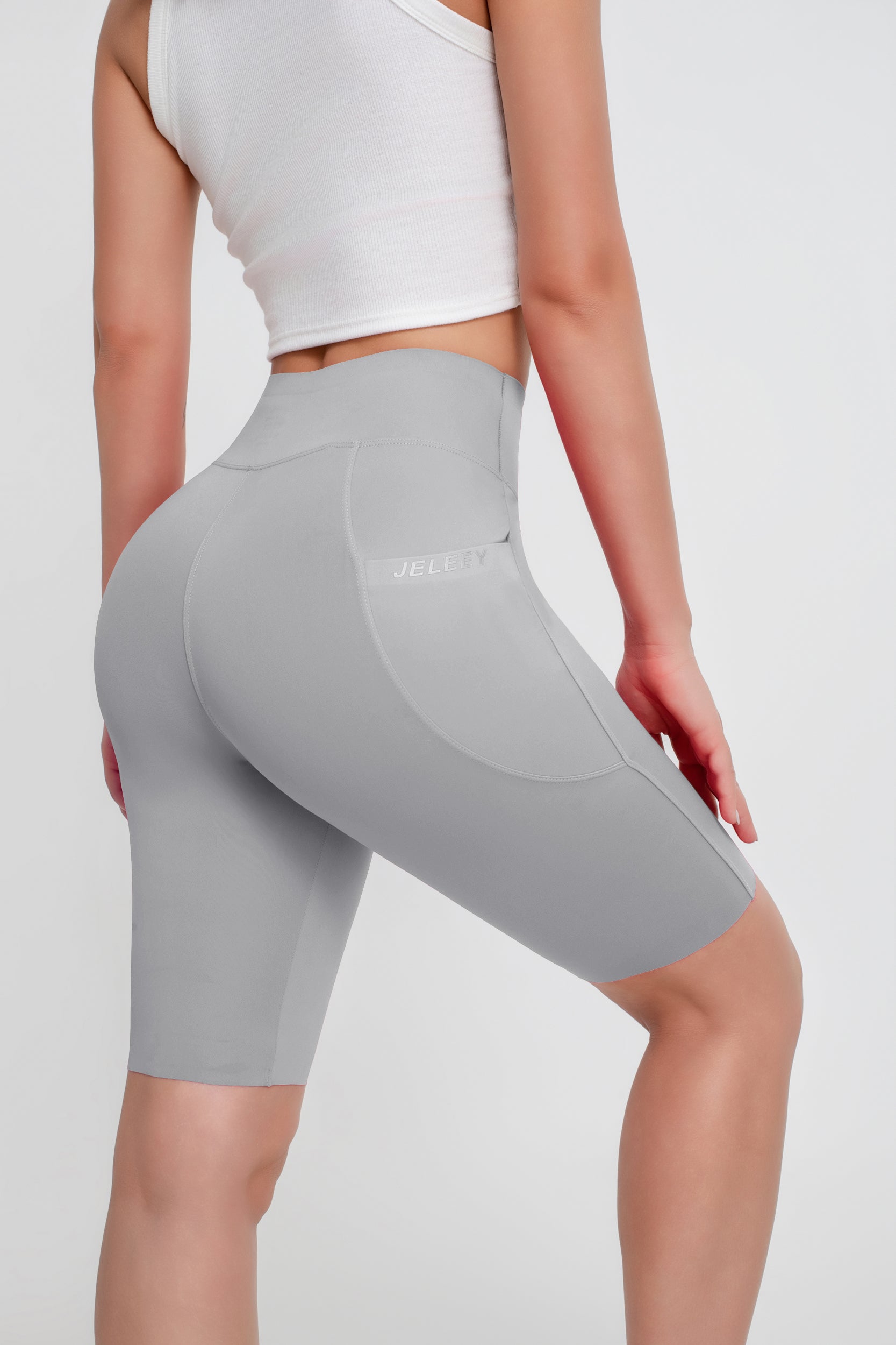 Leggings elásticos de color liso que realzan la cadera para mujer - Jeleey