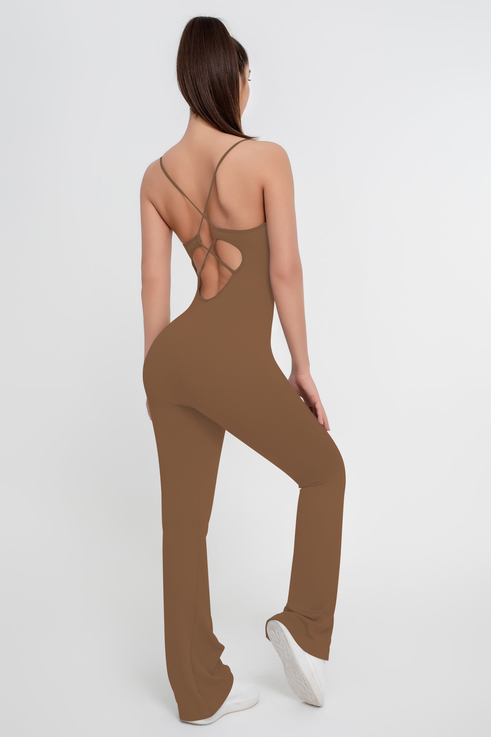 Mono de yoga de color liso para mujer - Jeleey
