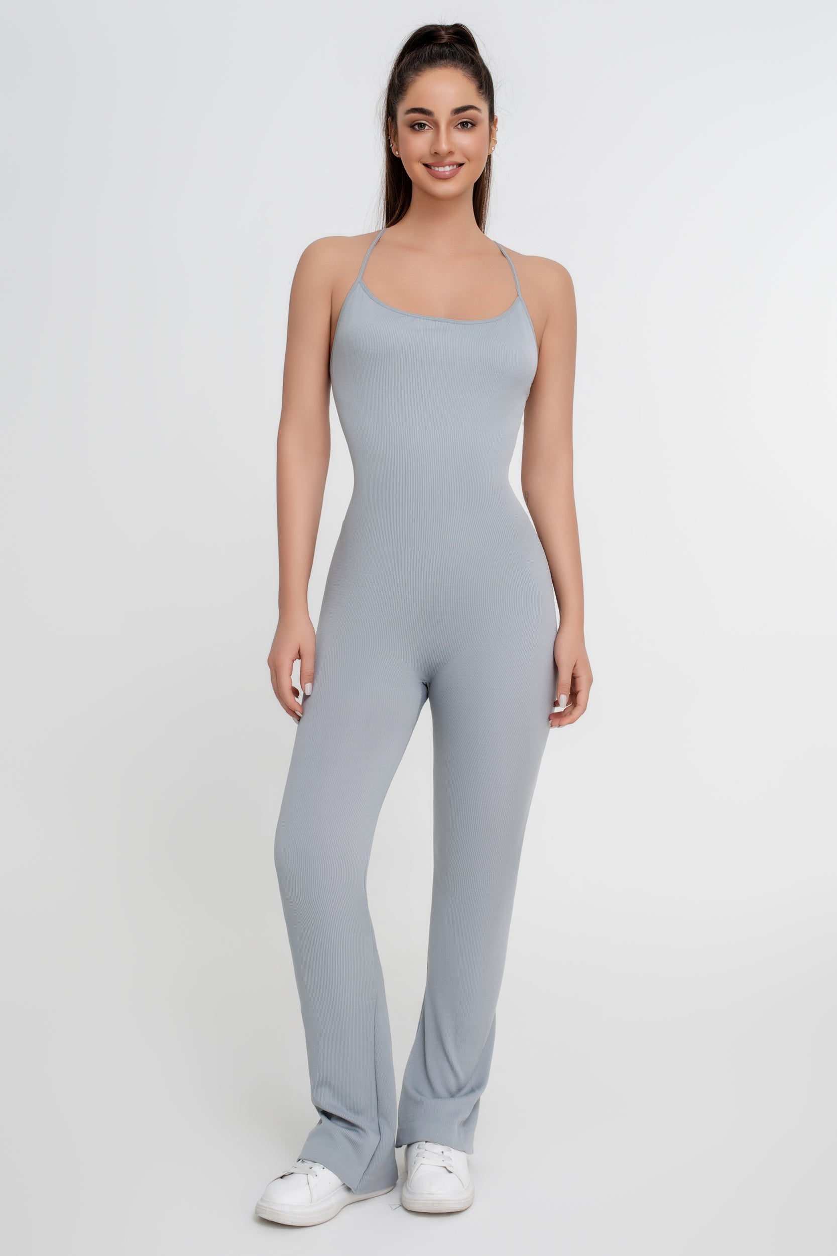 Mono de yoga de color liso para mujer - Jeleey