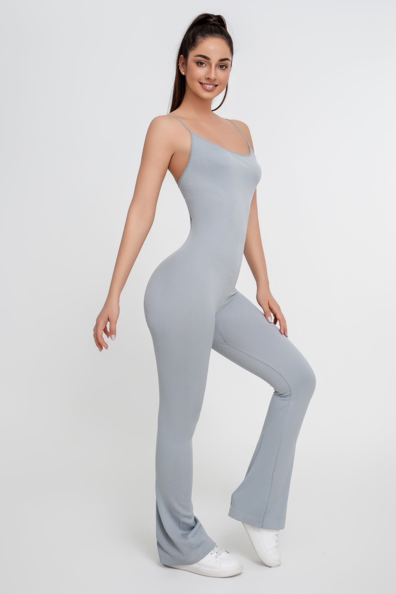 Mono de yoga de color liso para mujer - Jeleey