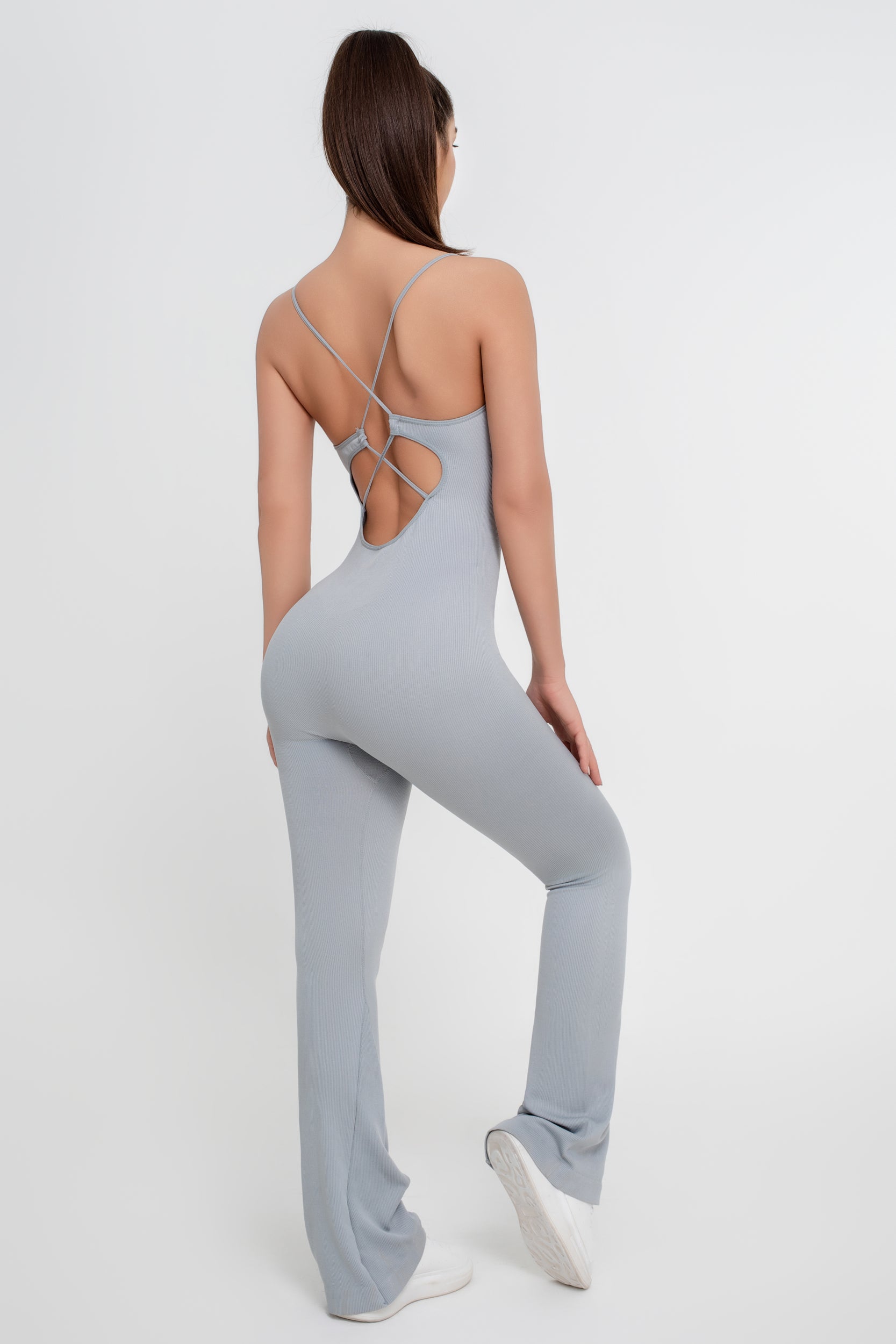 Mono de yoga de color liso para mujer - Jeleey