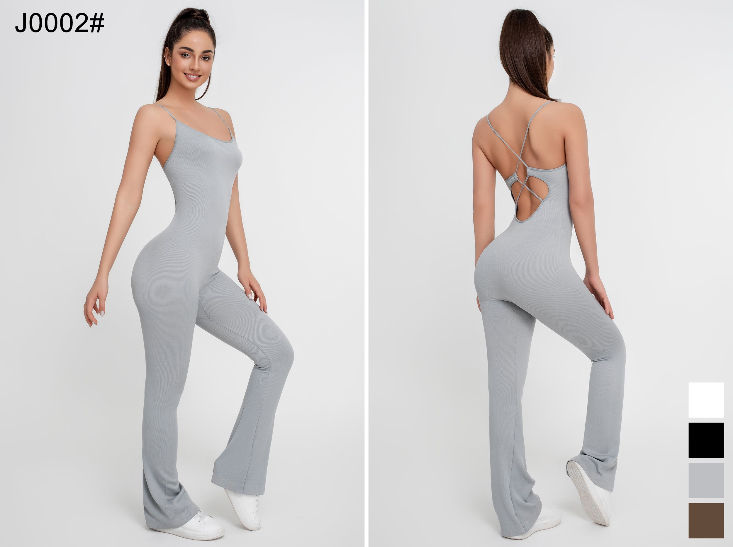 Mono de yoga de color liso para mujer - Jeleey