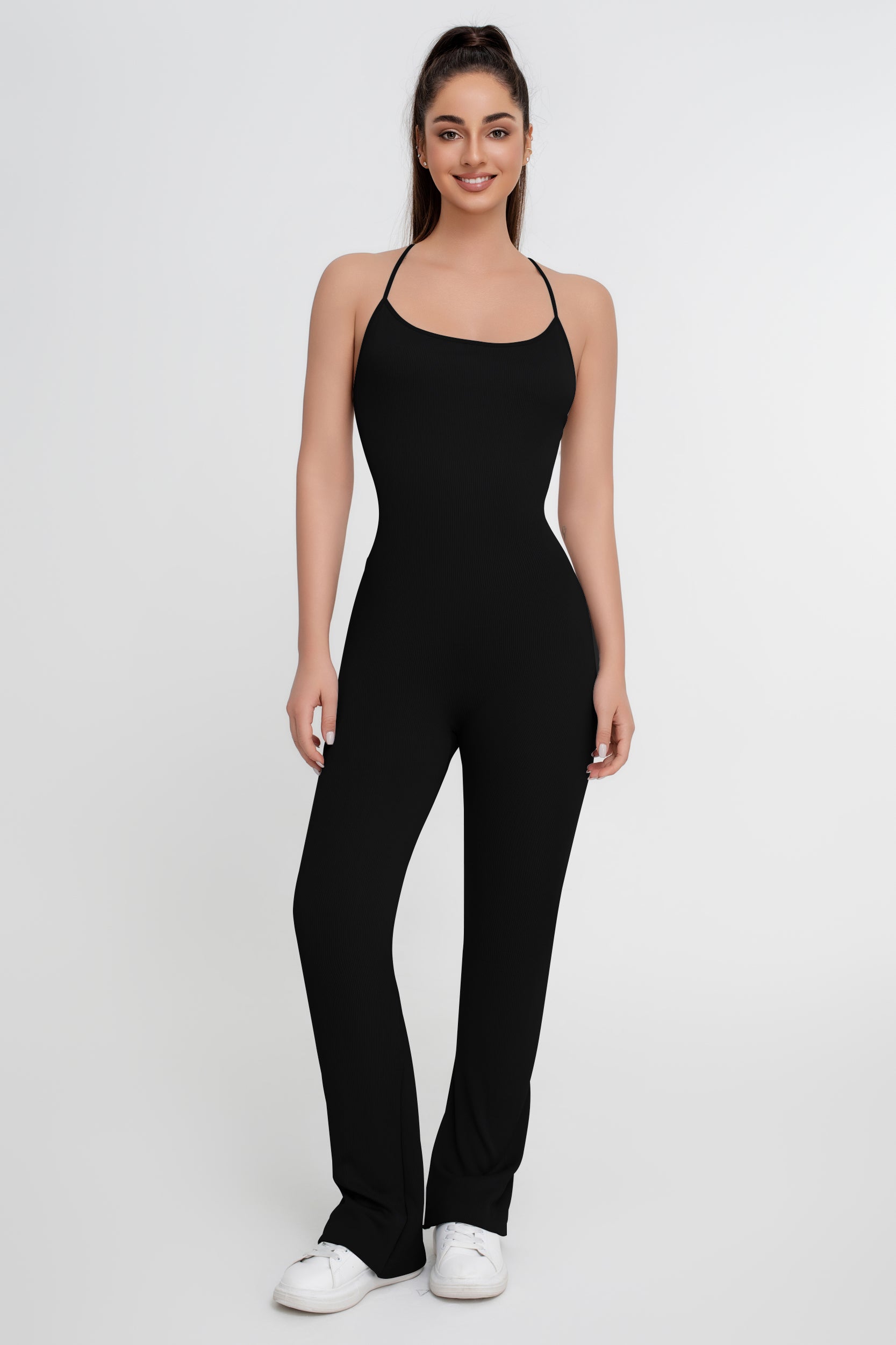 Mono de yoga de color liso para mujer - Jeleey
