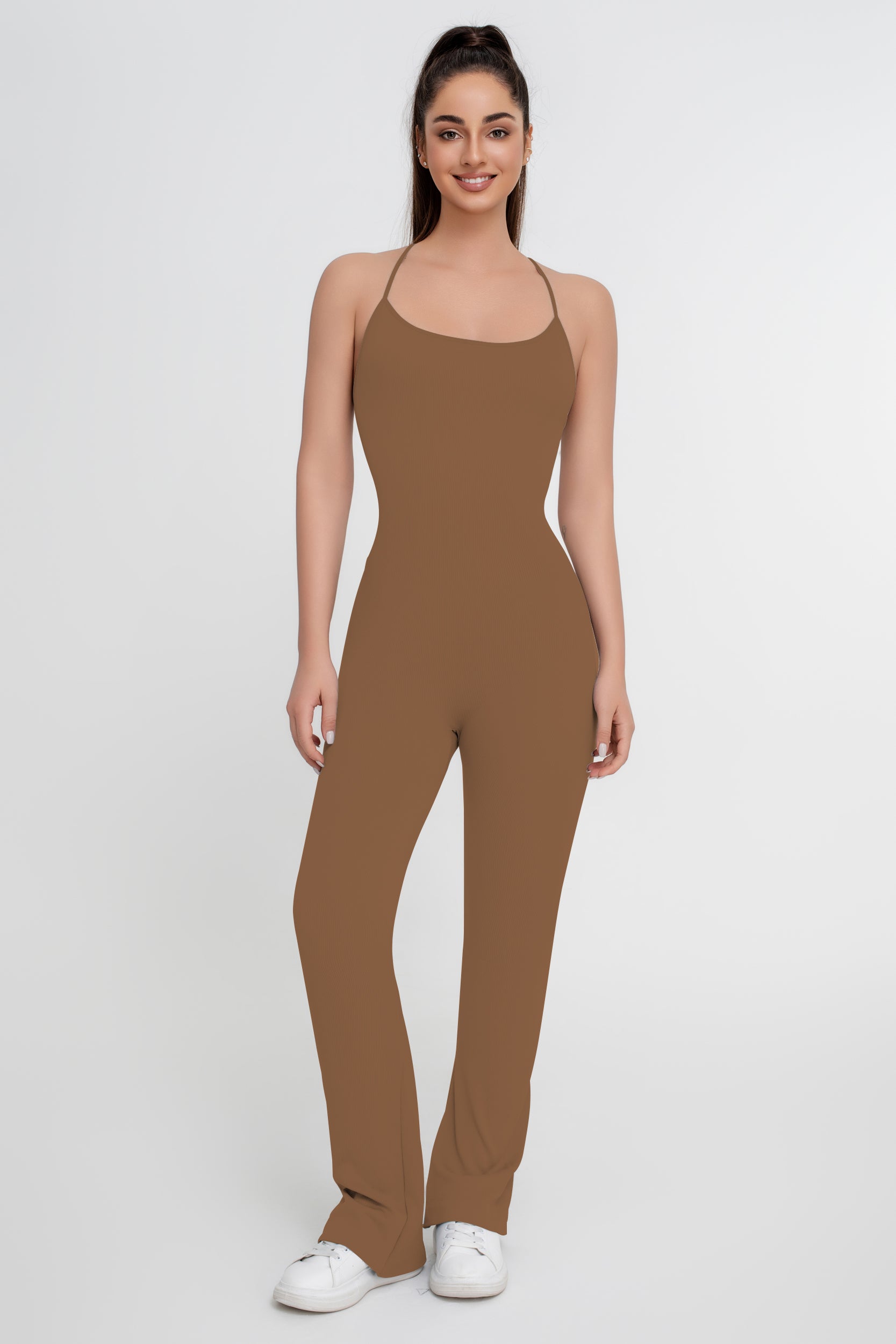 Mono de yoga de color liso para mujer - Jeleey