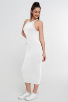 Vestido ajustado de color liso con tirantes de longitud media para mujer - Jeleey